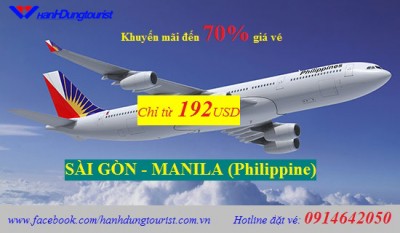 Khuyến Mãi Lên Đến 70 % Giá Vé Đi Trên Philippine Airlines