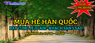 Tour Hàn Quốc khởi hành 11-06 4N3Đ giá sốc