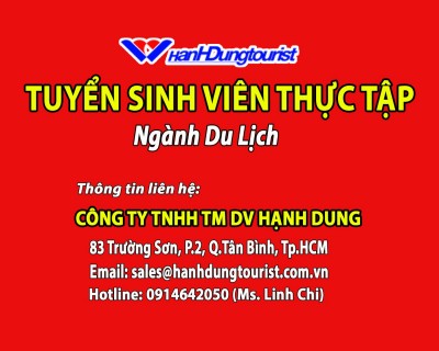 Tuyển Sinh Viên Thực Tập Ngành Du Lịch