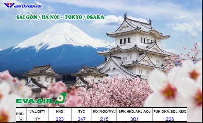 Eva Air Khuyến Mãi Tuyến Đường Đi Nhật Bản Giá Rất Tốt