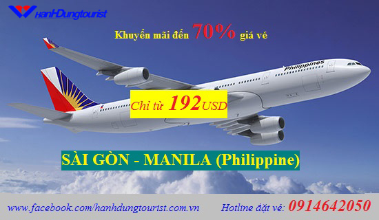 Khuyến Mãi Lên Đến 70 % Giá Vé Đi Trên Philippine Airlines